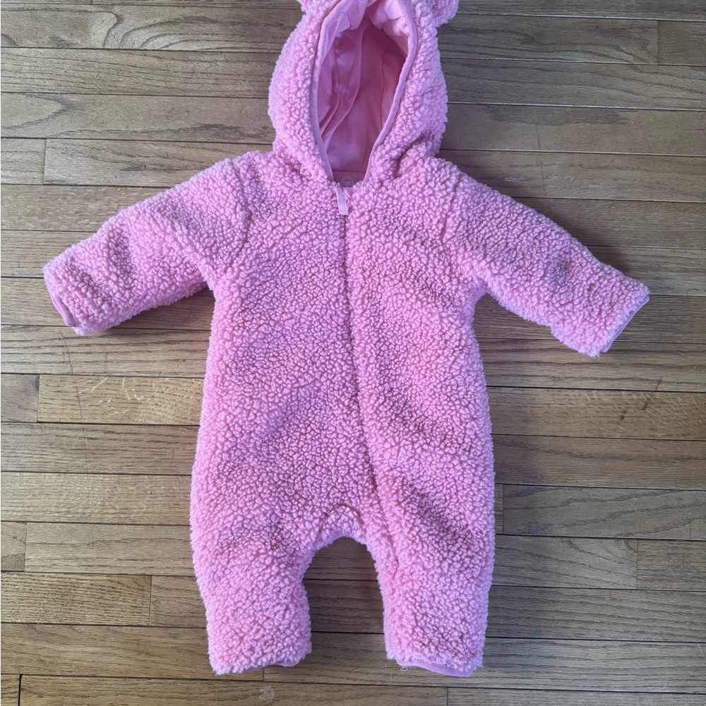 Cozy Pink Sherpa Baby One Piece